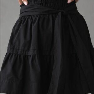 Anthropologie Black Tiered Bubble Mini Skirt